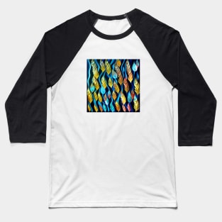 Wavy Feathers and Leaves Baseball T-Shirt